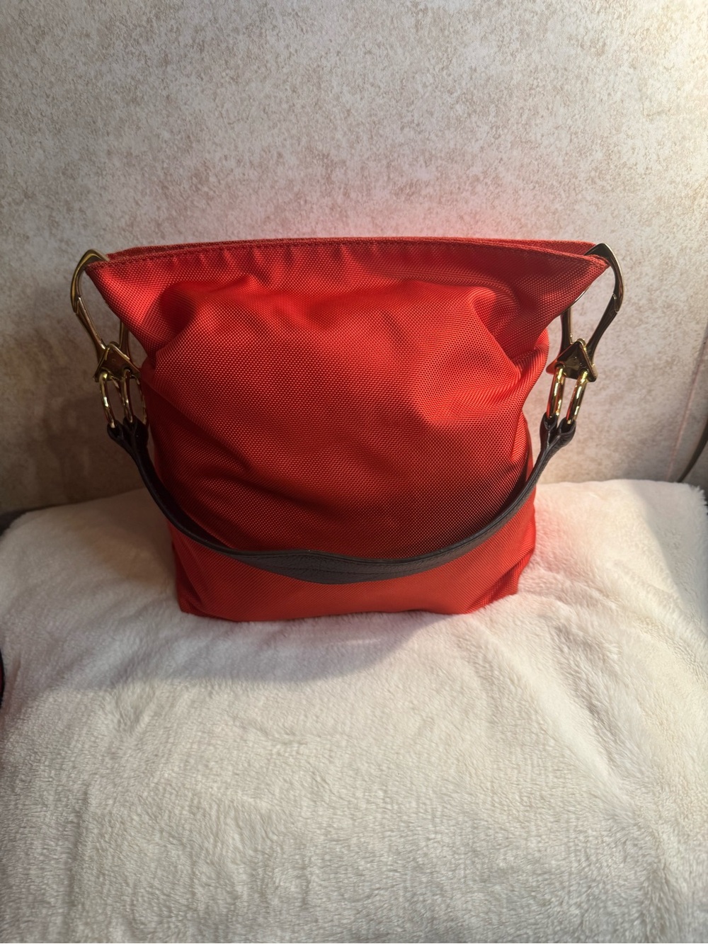 JPK Paris Salmon/ Orange Shoulder Tote Bag with leather Handle. - Picture 2 of 13